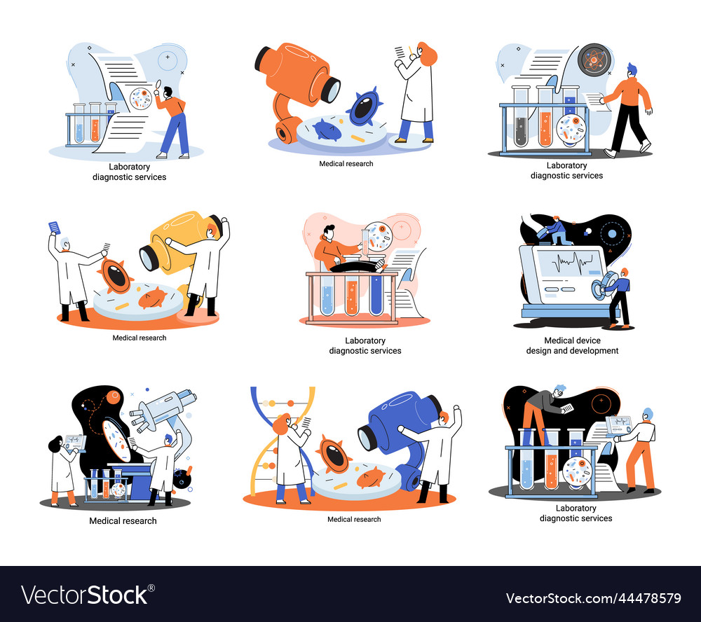 Medical research laboratory diagnostic services Vector Image