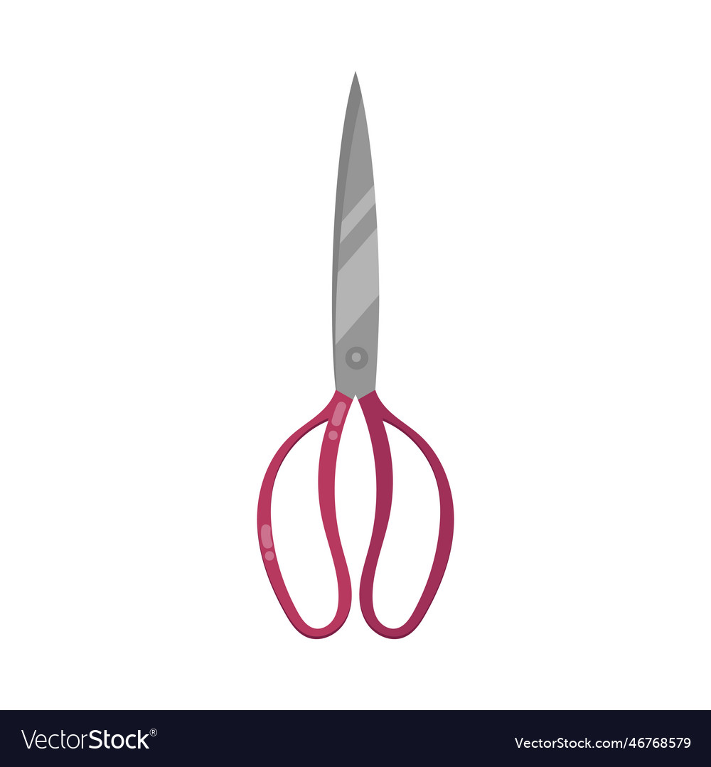 Metal scissors with red handle cartoon Royalty Free Vector