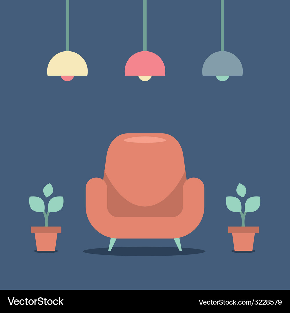 Modern design interior sofa Royalty Free Vector Image