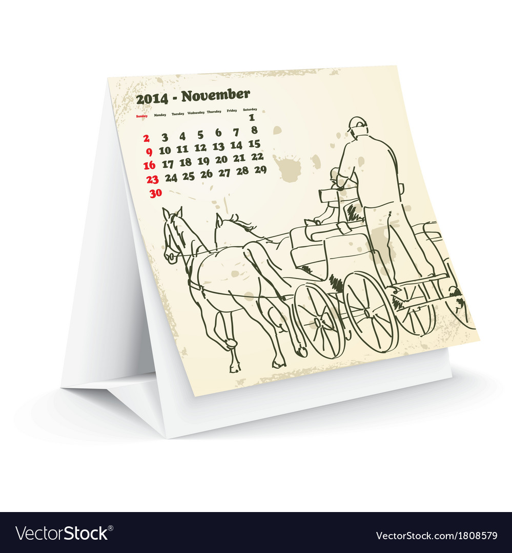 November 2014 desk horse calendar