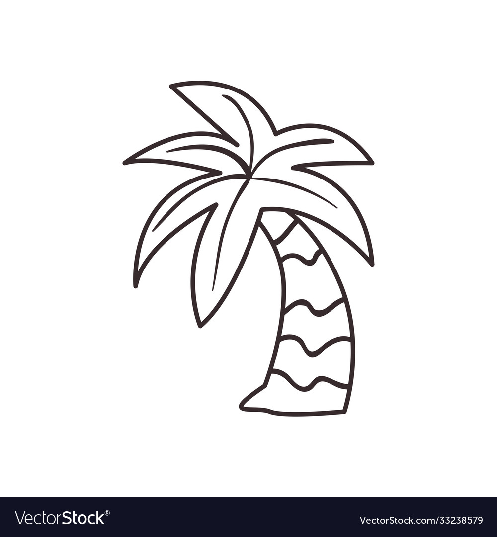 Palm tree line style icon design Royalty Free Vector Image