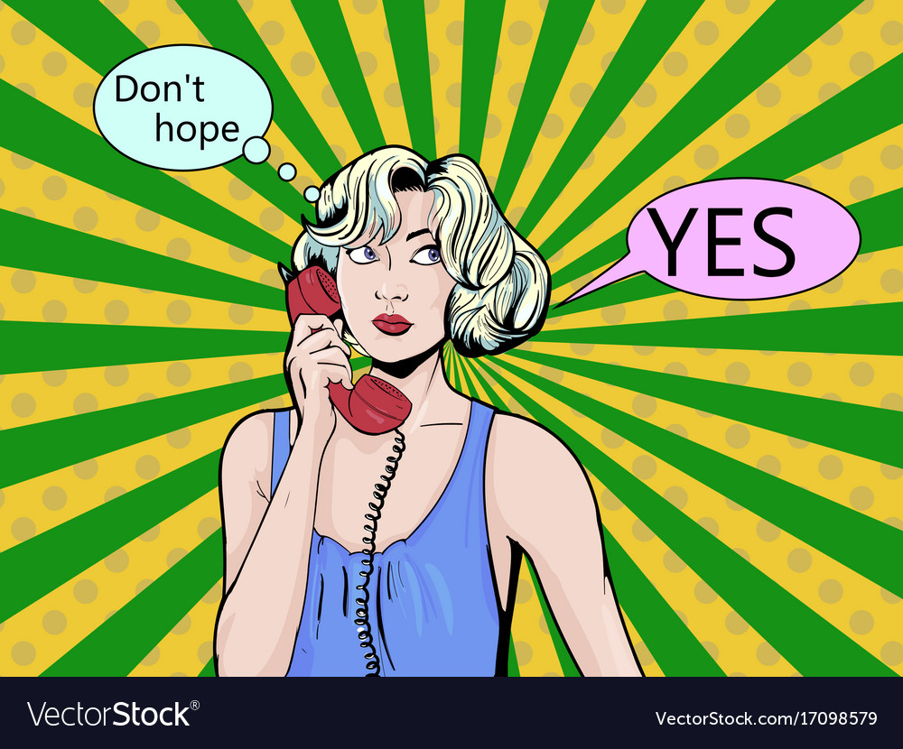 Girl Phone Talk Pop Art Vintage Comic Stock Illustration - Illustration of  style, speak: 51841423