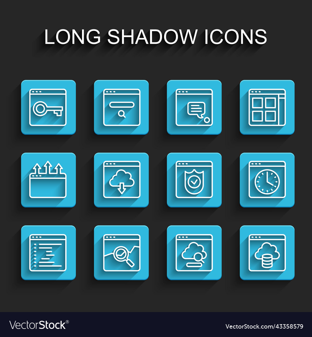 Set line browser window website with stocks vector image Set line browser window website with stocks
