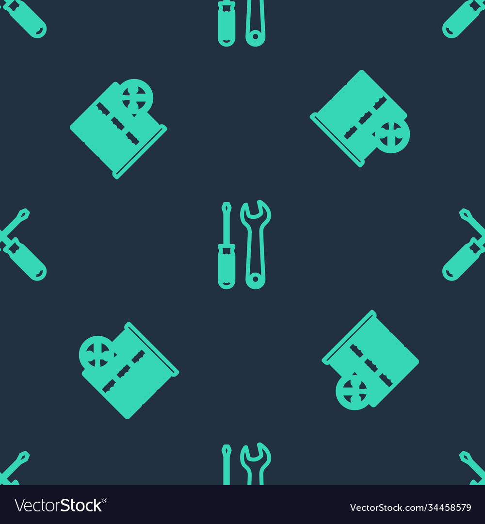 Set line screwdriver and wrench database server vector image Set line screwdriver and wrench database server