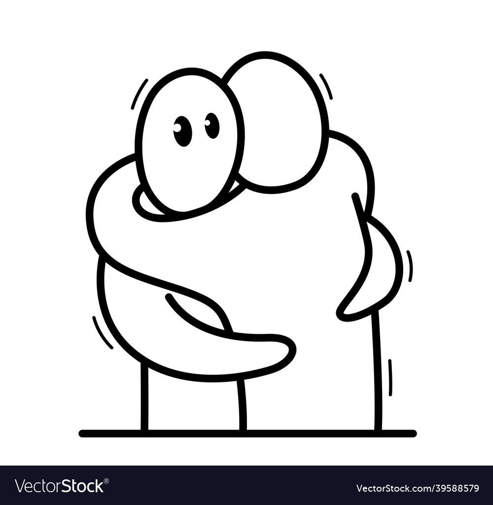 Two funny cartoon men hugging each other funny Vector Image Two funny cartoon men hugging each other funny Vector Image
