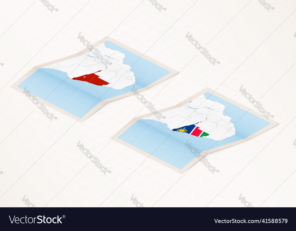 Two versions of a folded map namibia