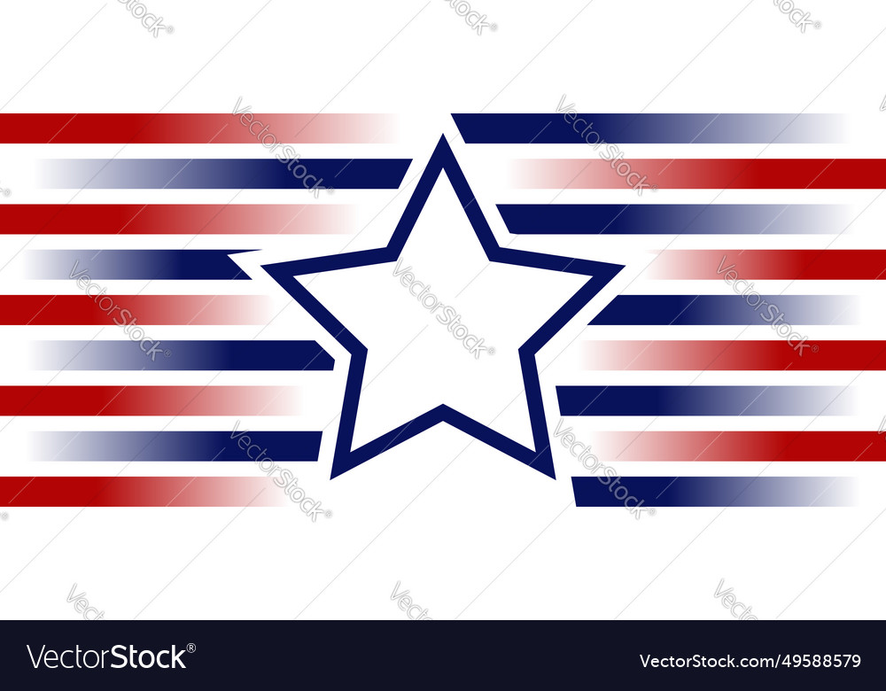 White star with gradient stripes horizontal line