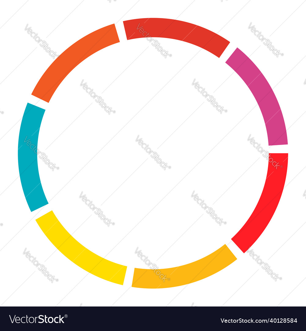 7 part section segmented circle abstract dashed vector image 7 part section segmented circle abstract dashed