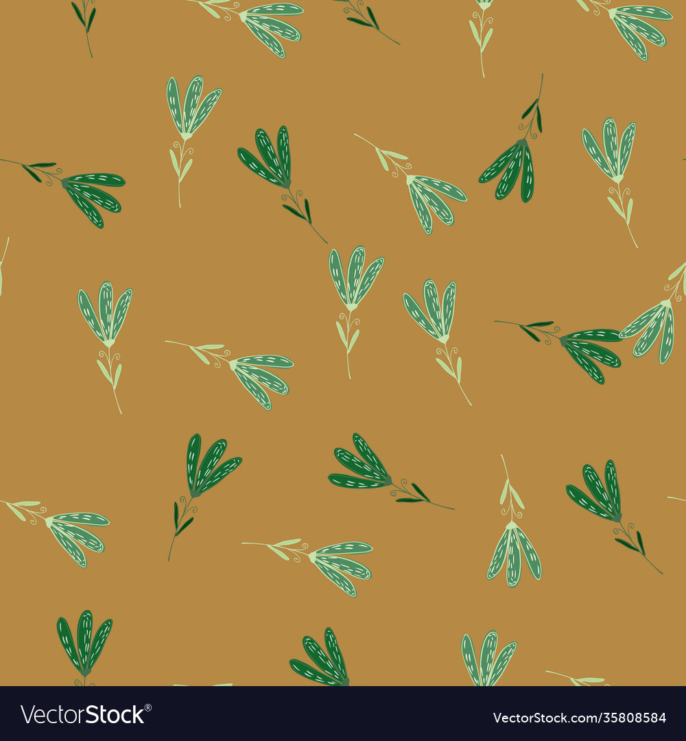 Botanic seamless pattern with random green