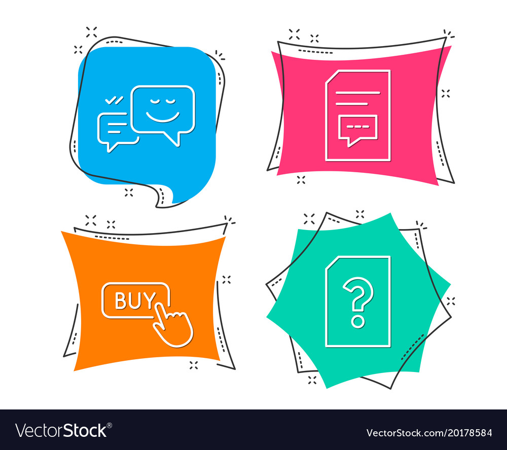 Buy button happy emotion and comments icons Vector Image