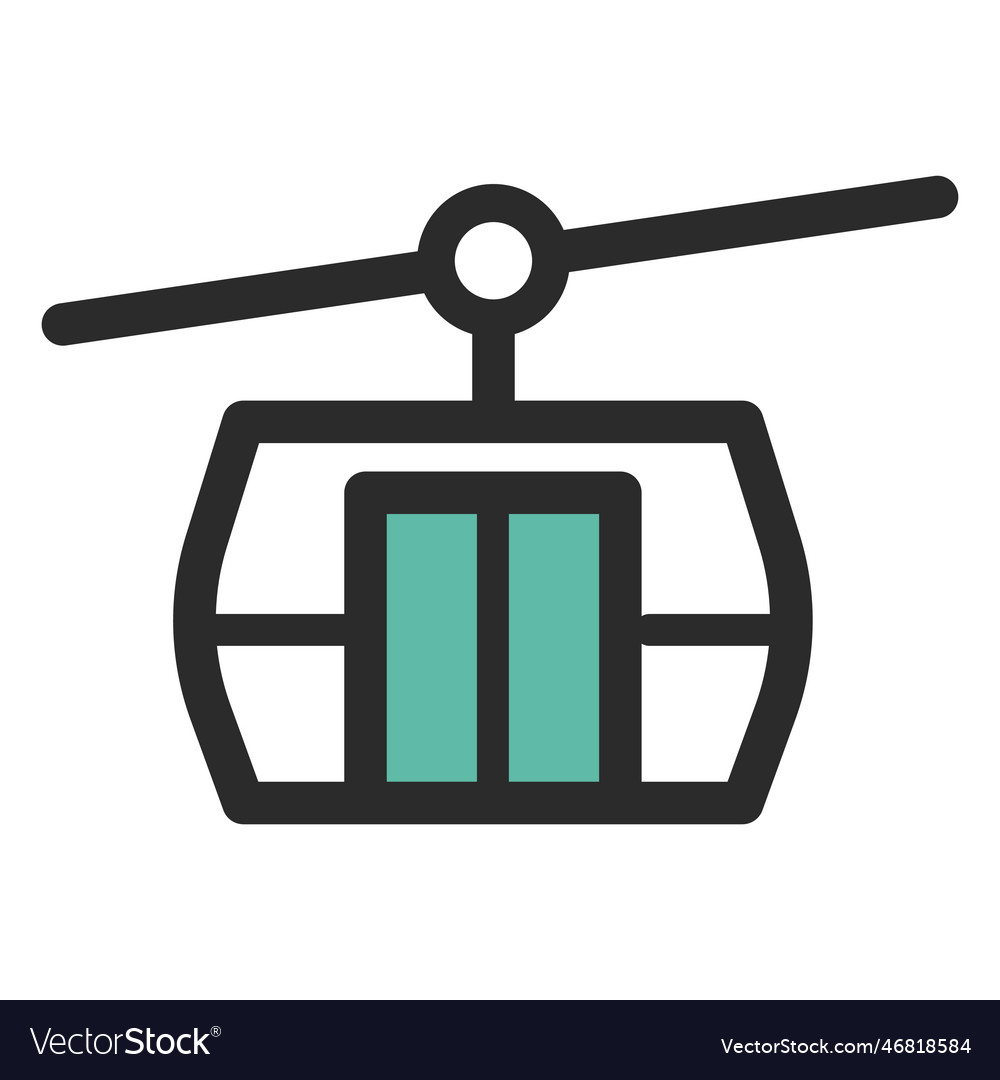 Cable car colored stroke icon