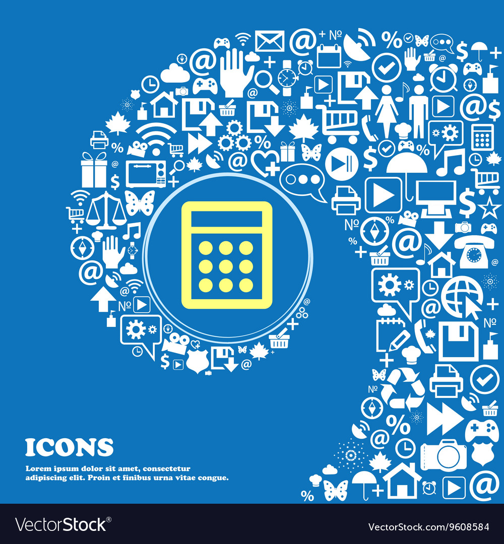Calculator sign icon bookkeeping symbol nice set