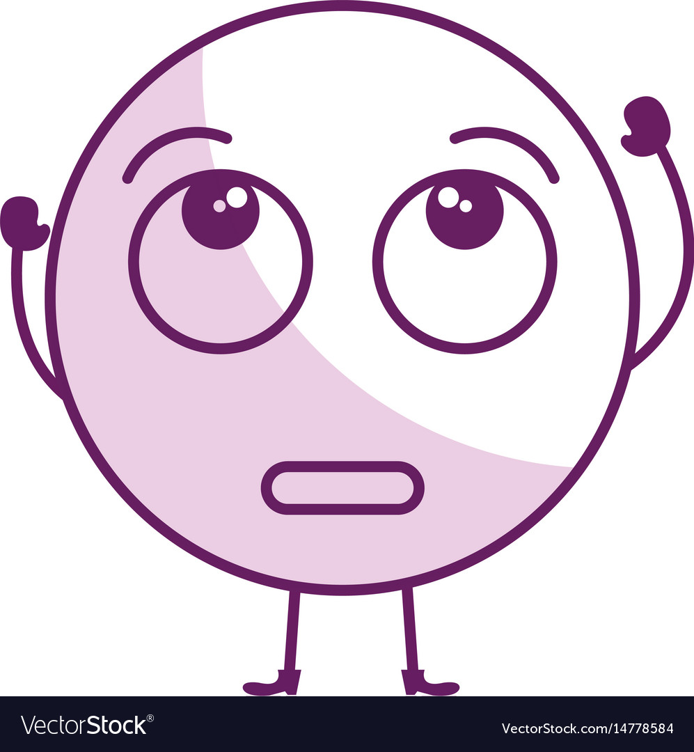 Confused Face Emoticon Kawaii Character Royalty Free Vector