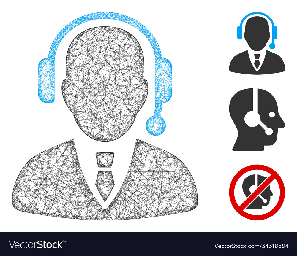 Dispatcher polygonal web mesh vector image Dispatcher polygonal web mesh
