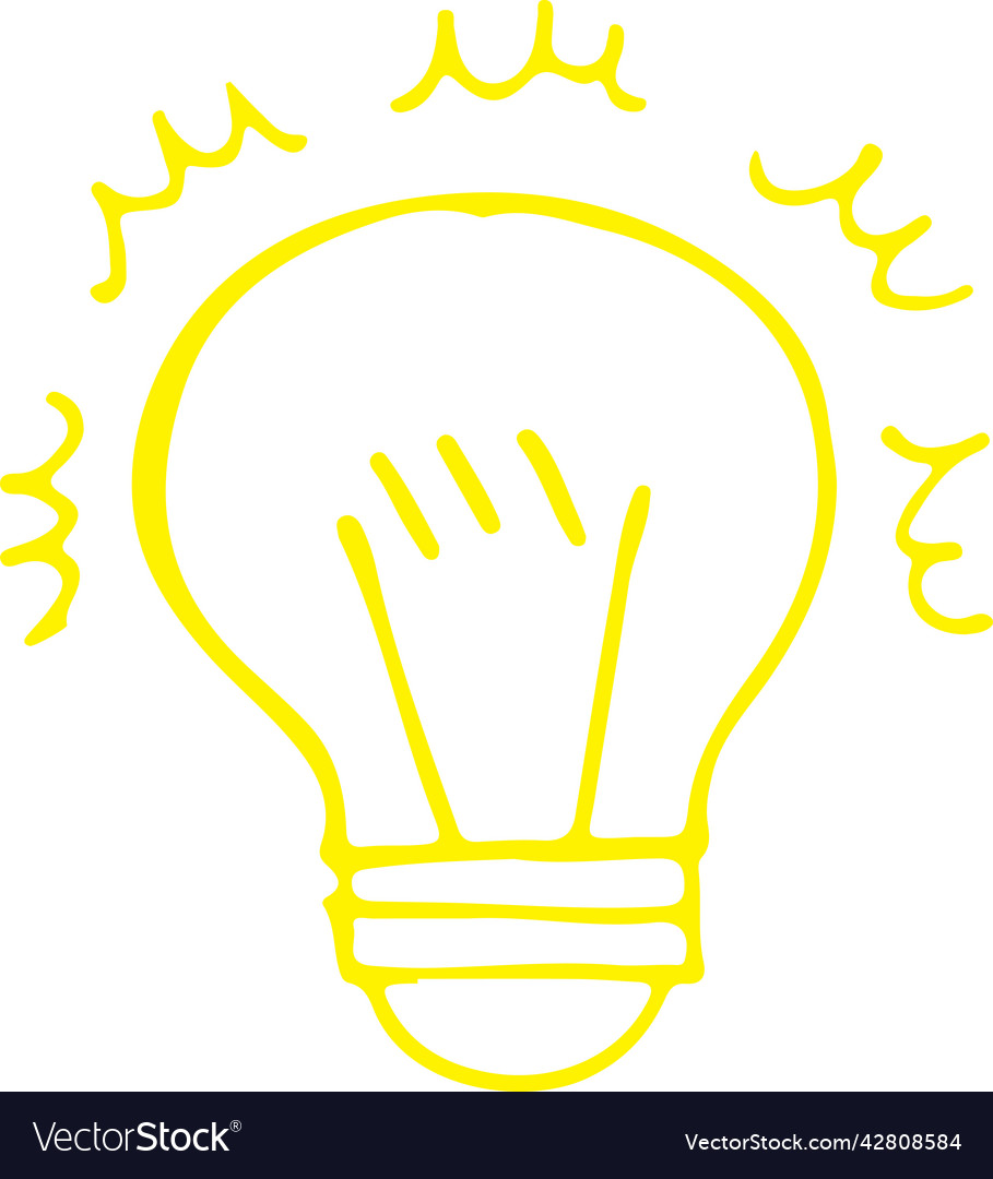 Drawing light bulb icon sign symbol design