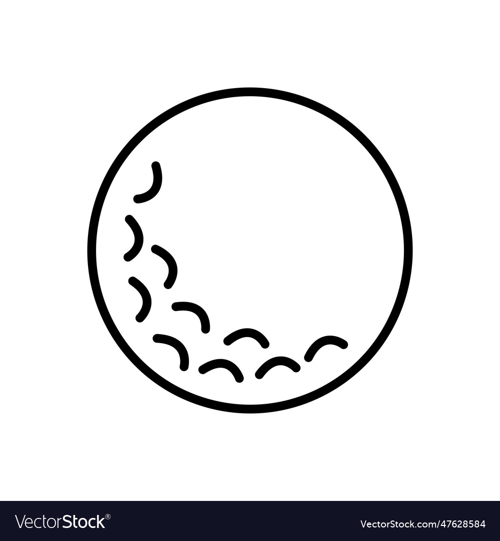 Golf Ball Icon - White Outline