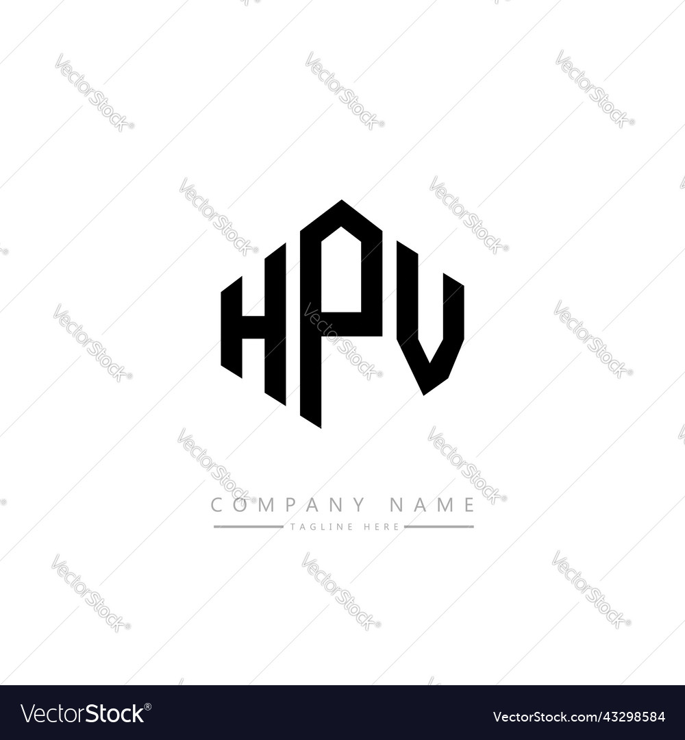 Hpv letter logo design with polygon shape