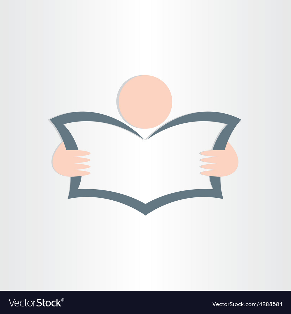 Man reading newspaper book or map icon design