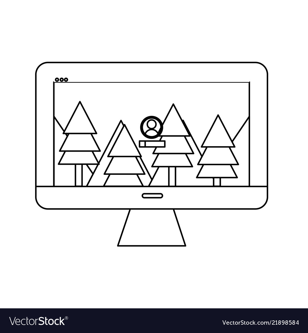 Outline electronic computer with user landscape