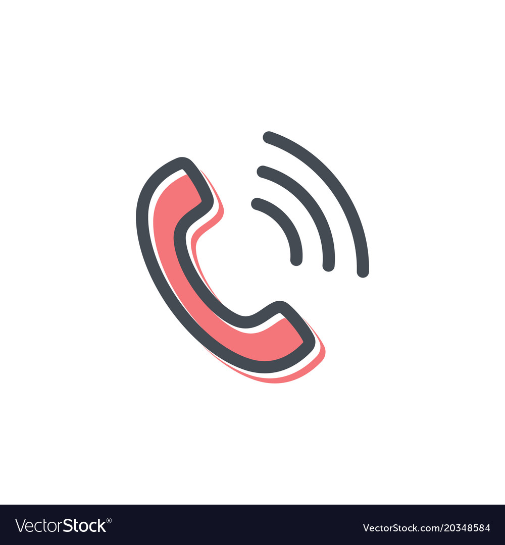 Phone icon flat sign isolated Royalty Free Vector Image