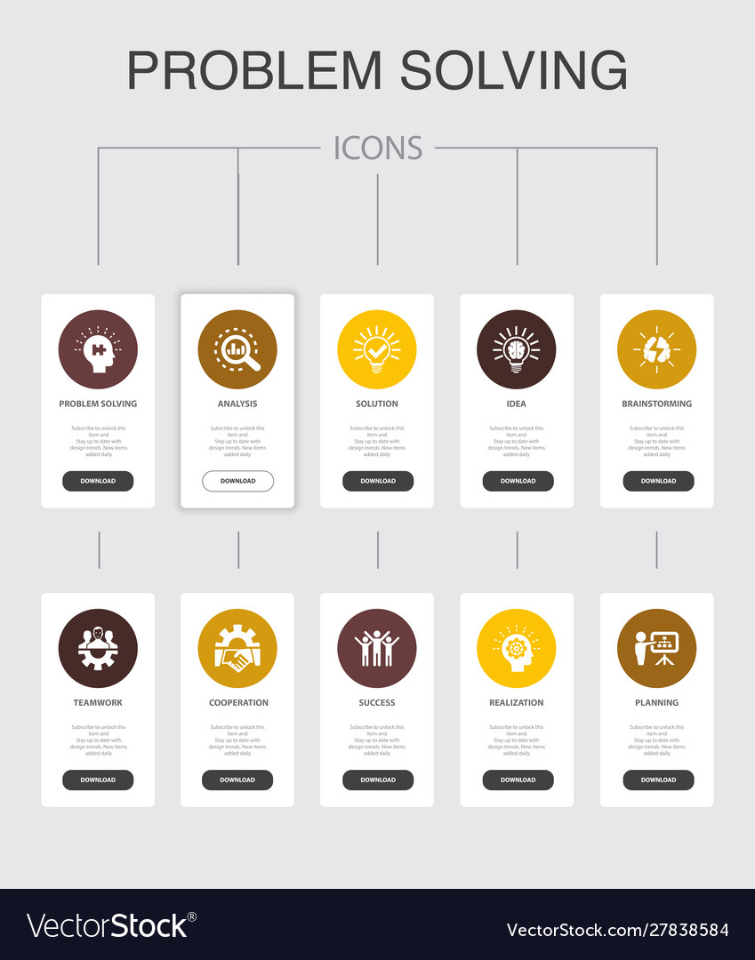 Problemlösung Infografik 10 Schritte ui design