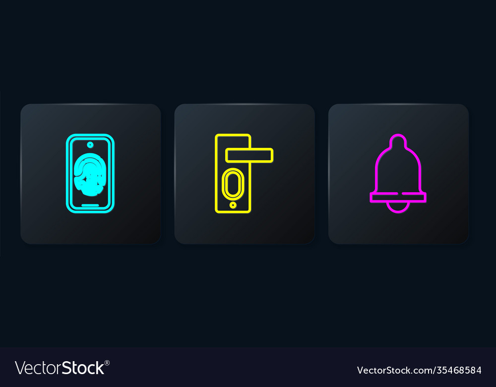 Set line mobile with fingerprint scan motion Vector Image Set line mobile with fingerprint scan motion