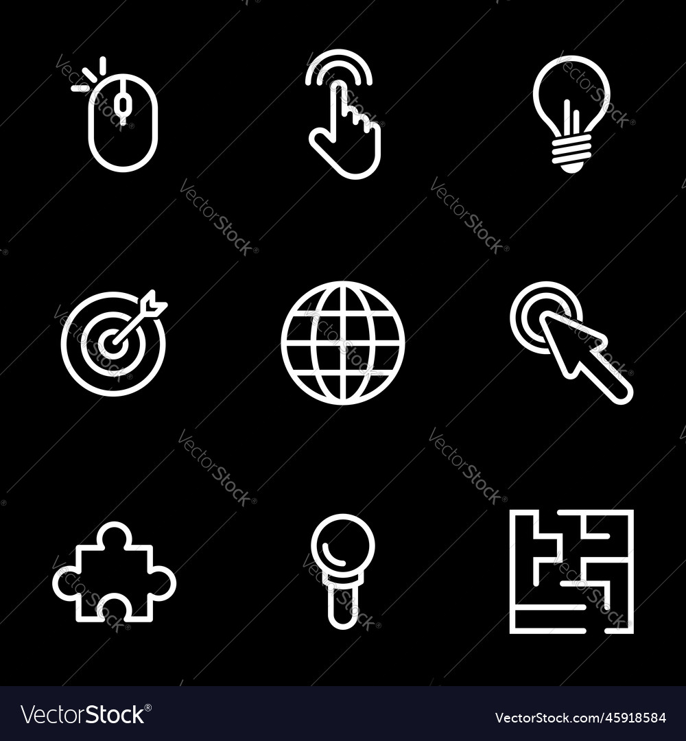 Set of simple icons on a theme internet vector image Set of simple icons on a theme internet