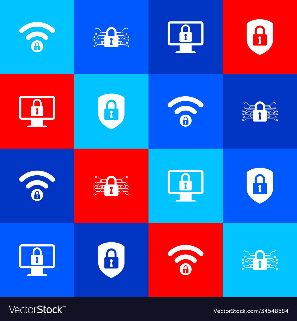 Set wifi locked cyber security lock on monitor