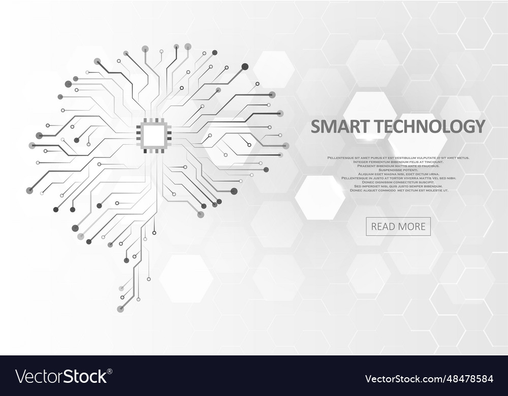 Technological brain and machine learning concept Vector Image Technological brain and machine learning concept