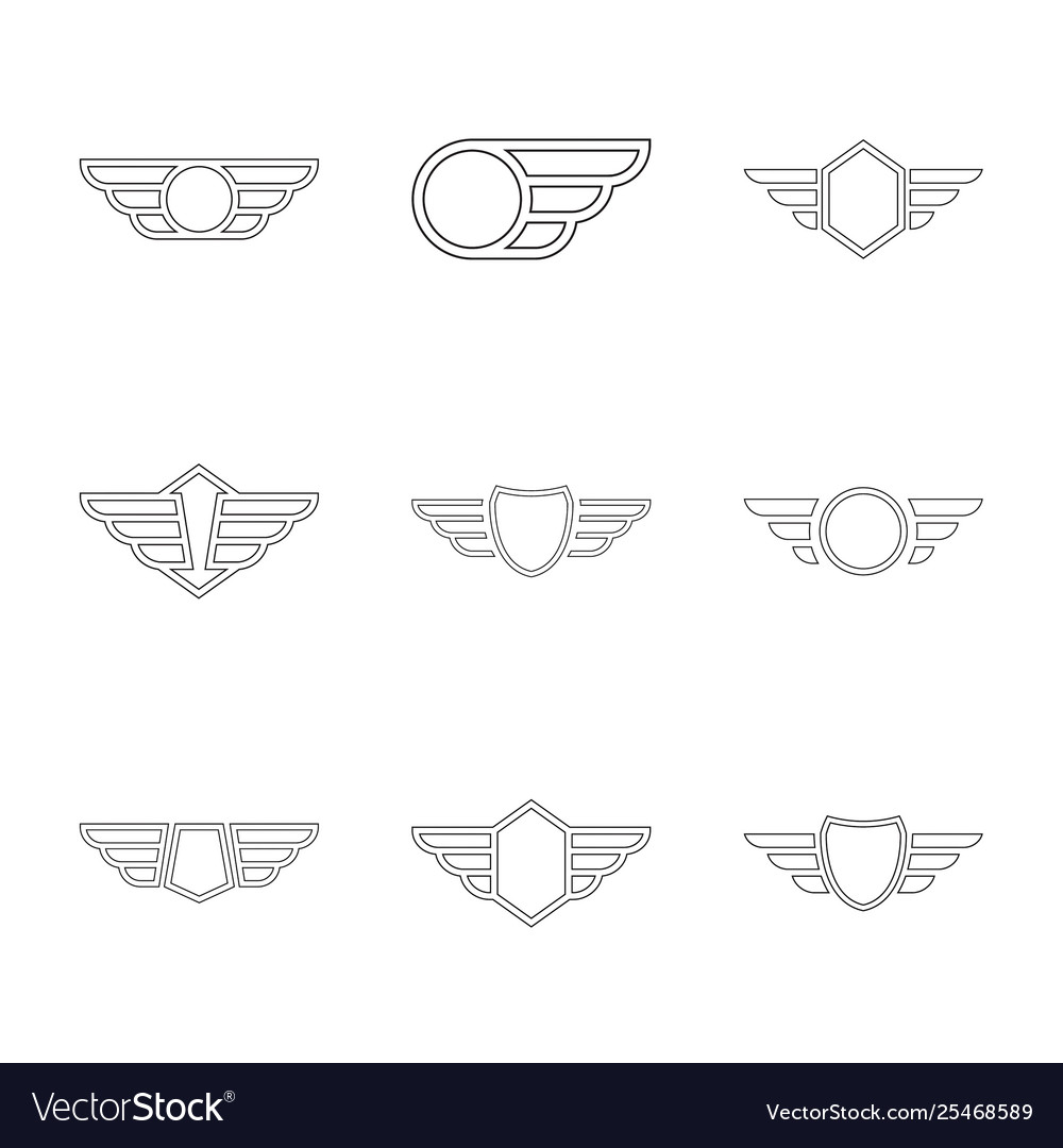 Badge with wings vector image Badge with wings