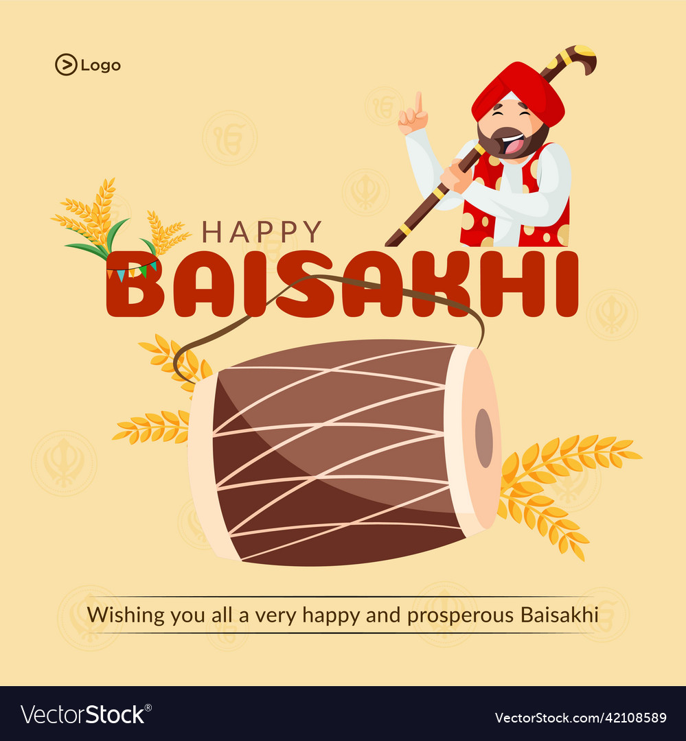 Banner design of happy baisakhi Royalty Free Vector Image