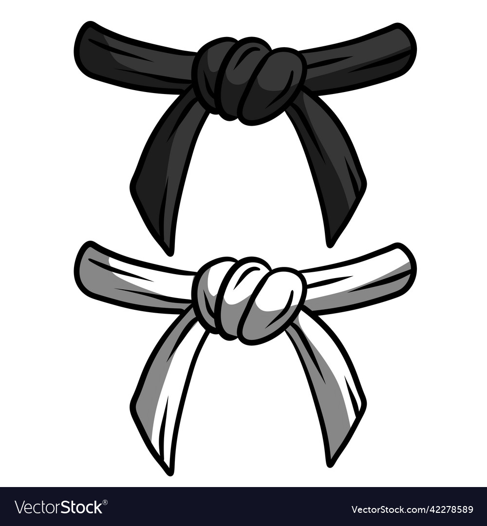 Black and white belt karate judo