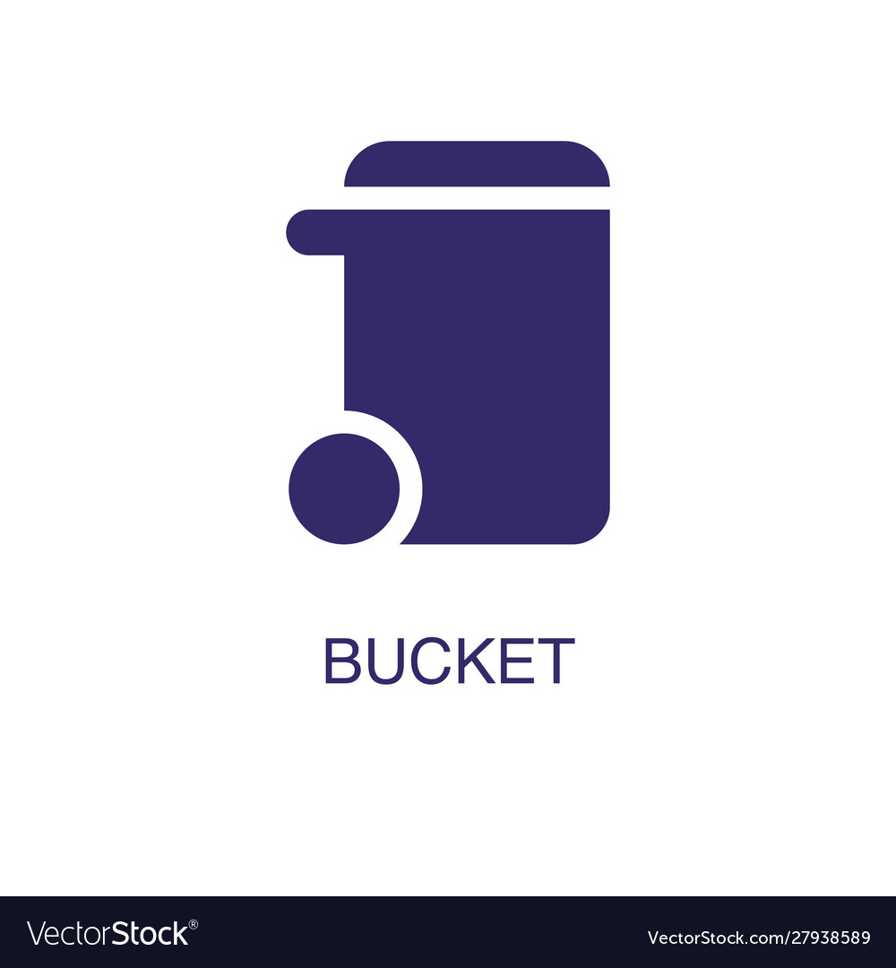 Bucket element in flat simple style on white