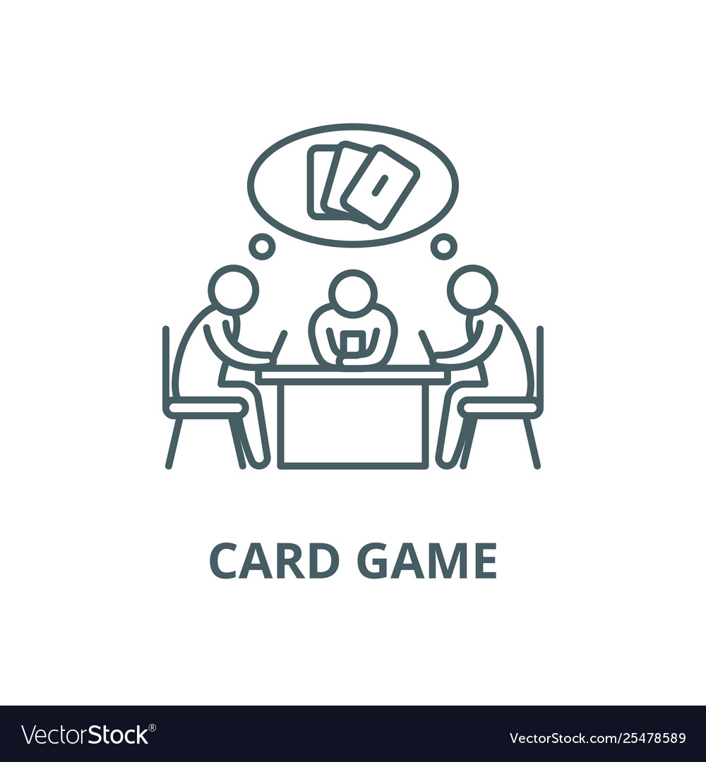 Card game line icon linear concept