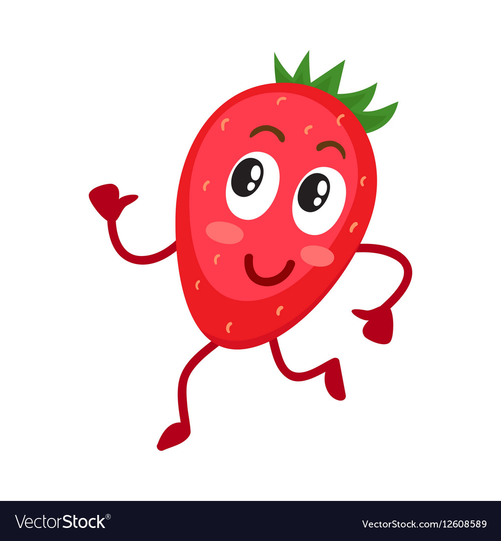 Cute and funny comic style wild strawberry Vector Image