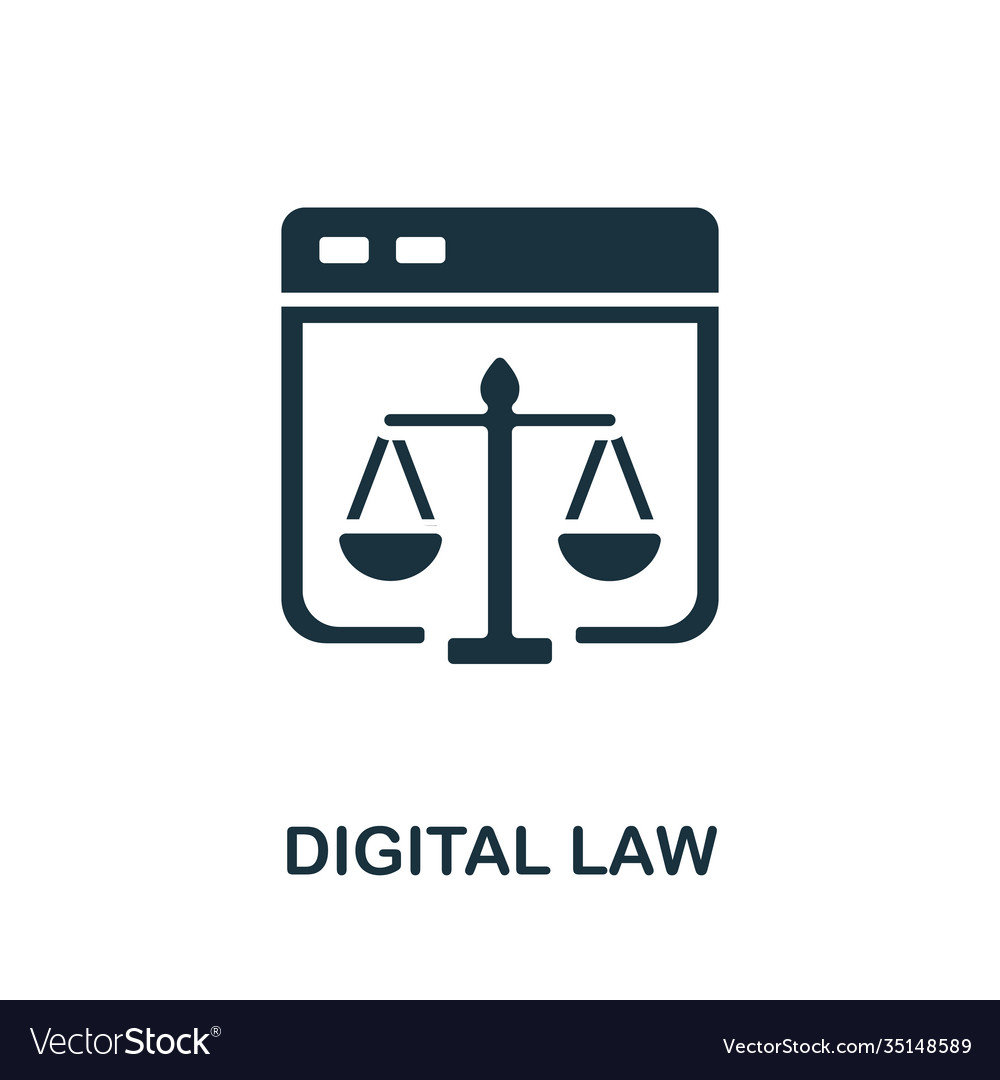 Digital law icon simple line element