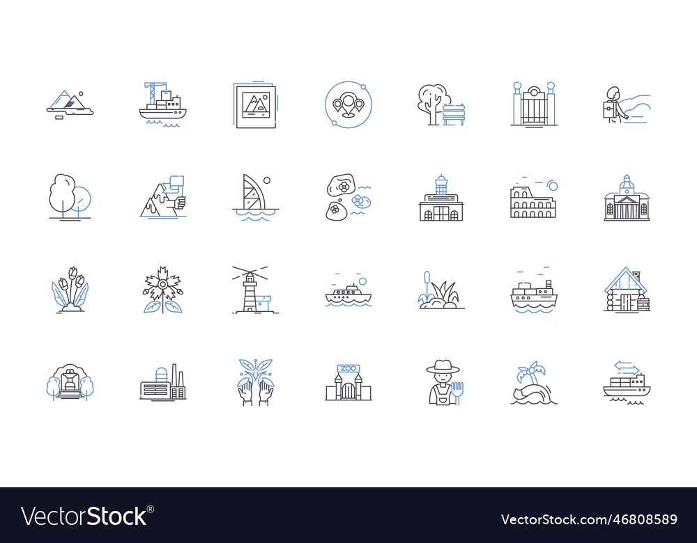 History and heritage line icons collection Vector Image