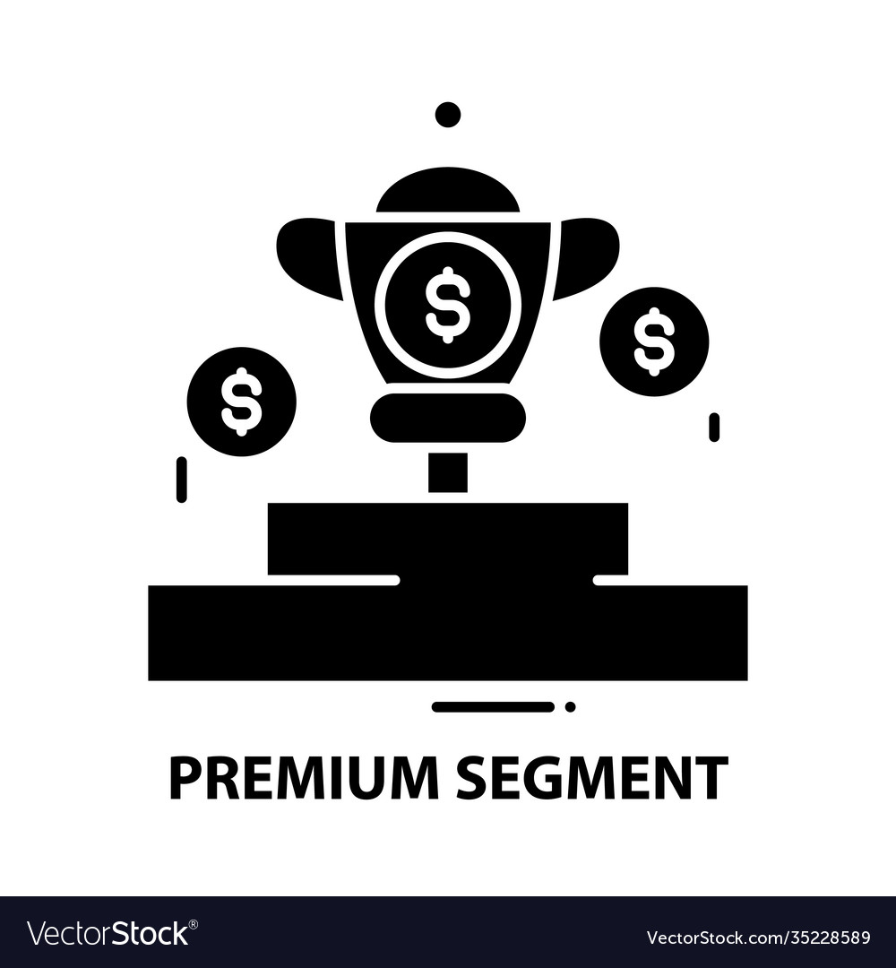 Premium segment icon black sign vector image Premium segment icon black sign