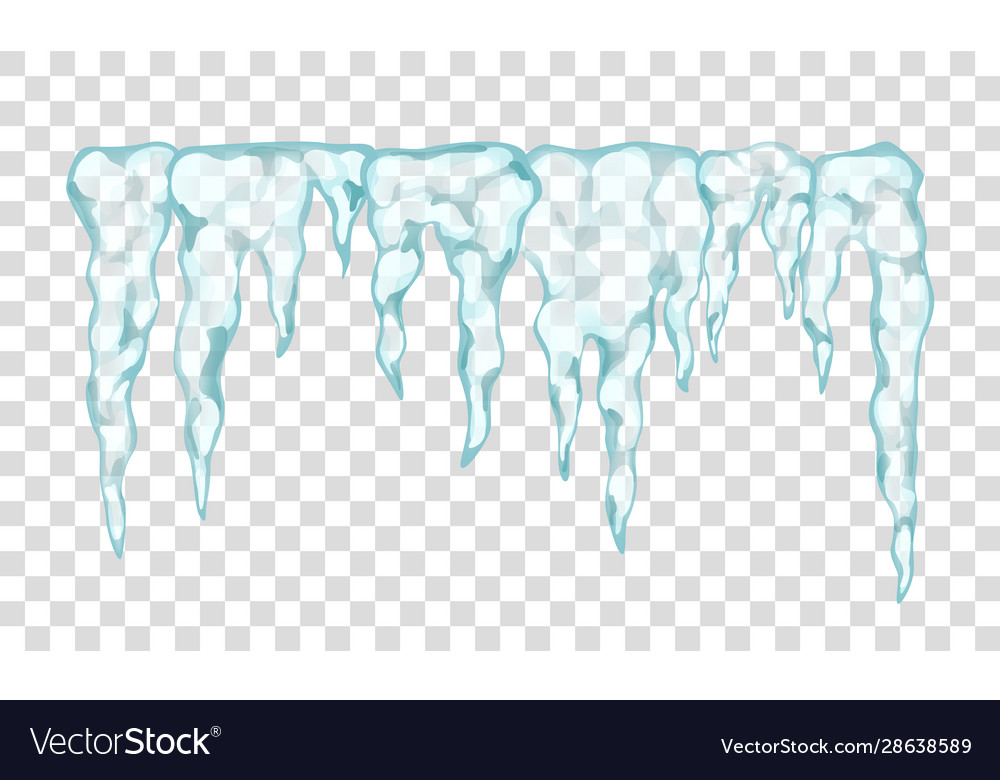 Realistic 3d icicles snow cap icy