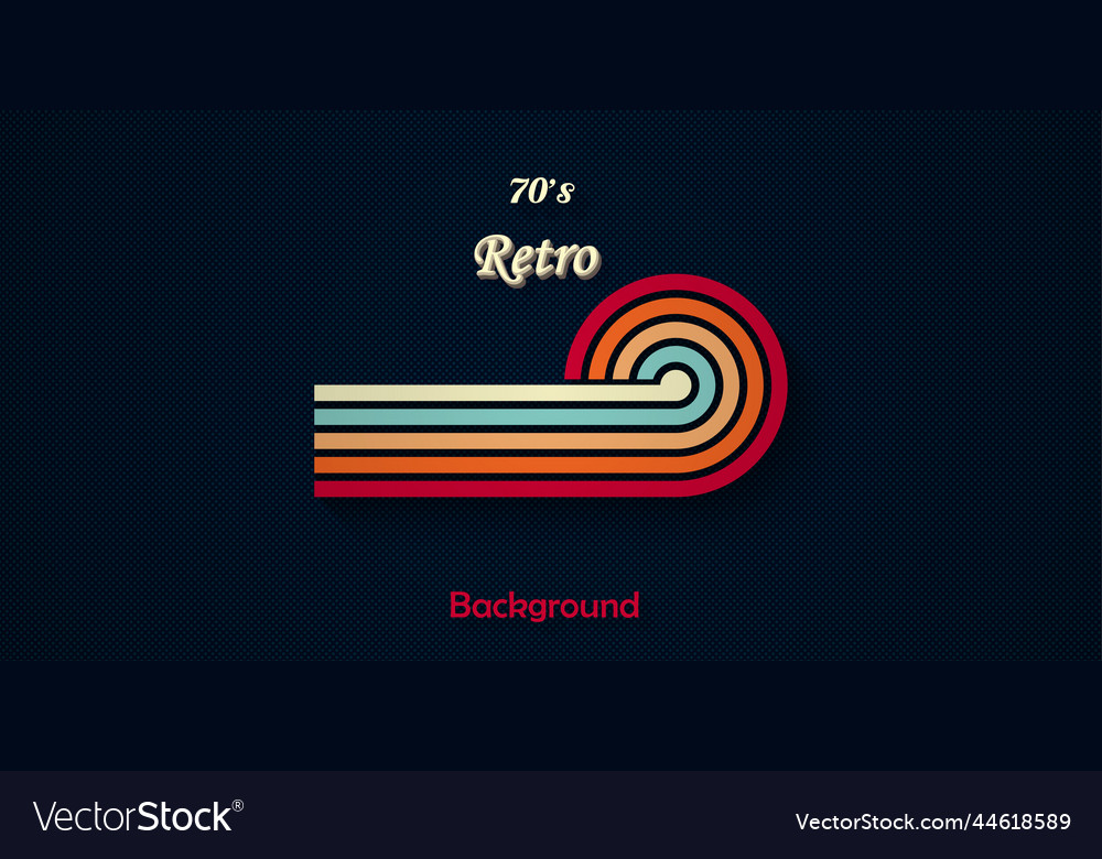 Retro style background with colorful rounded lines vector image Retro style background with colorful rounded lines