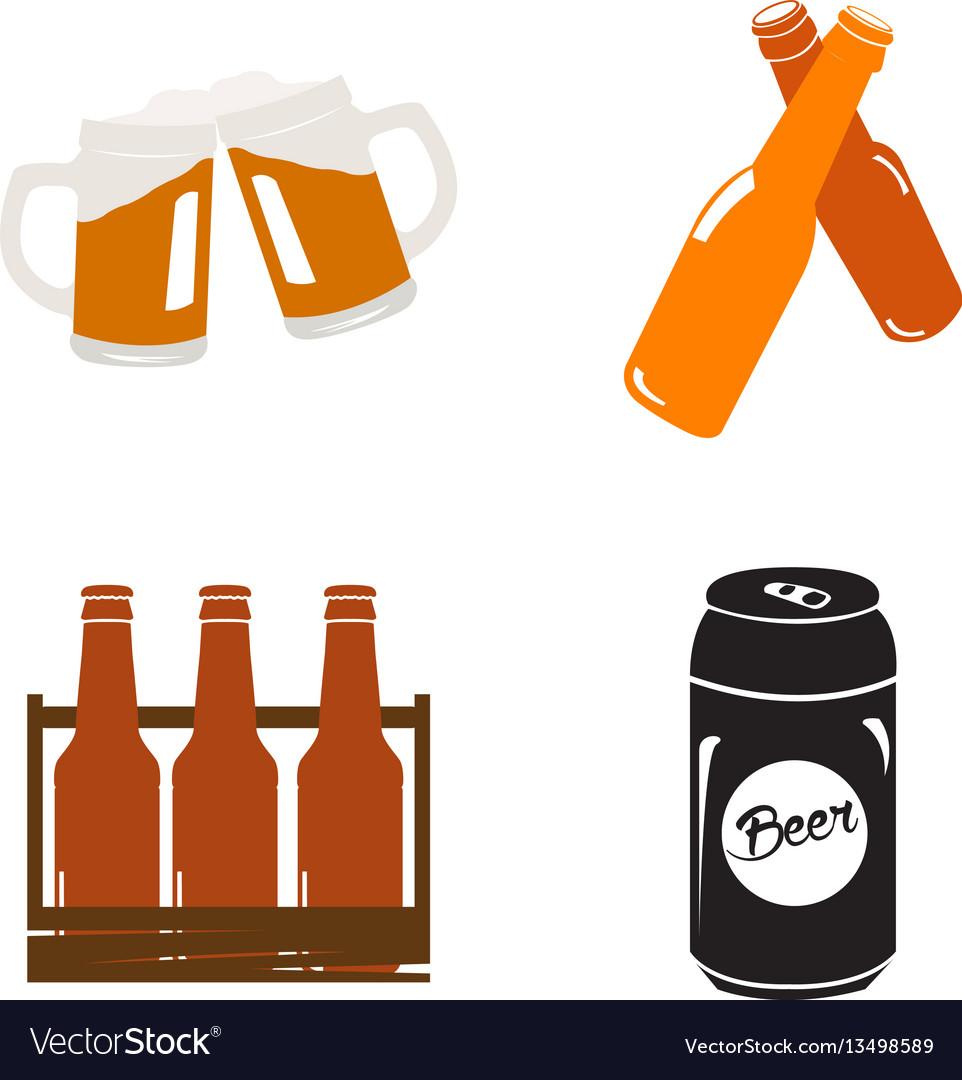 Set of beer related objects