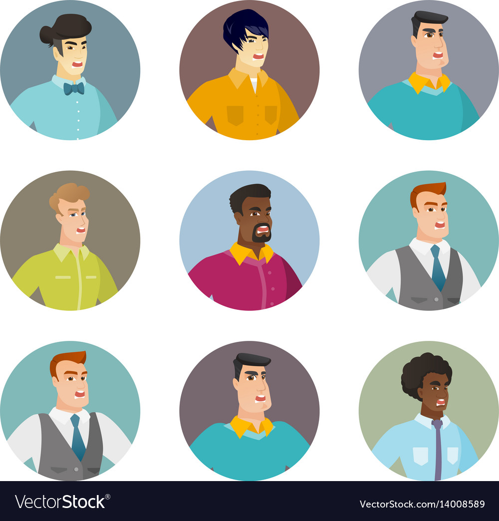 Set of business characters in the circle
