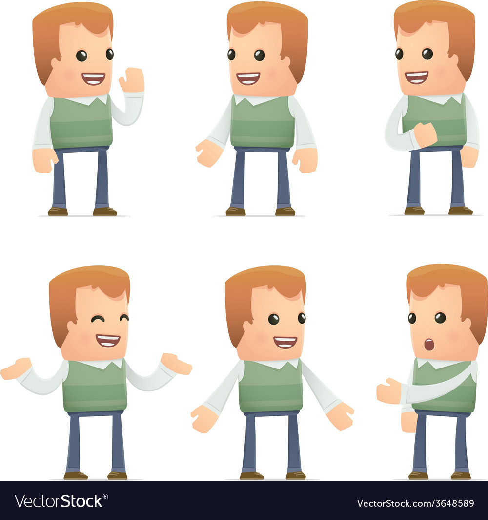 Set of neighbor character in different poses