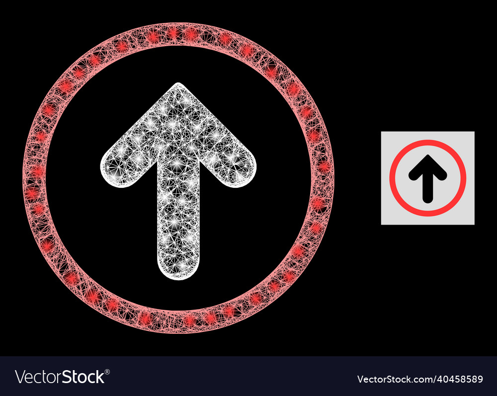 Glänzende Netzwerk-Netz-Symbol mit Licht Vector Image Glänzende Netzwerk-Netz-Symbol mit Licht