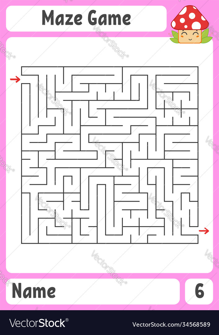 Square maze game for kids puzzle for children Vector Image