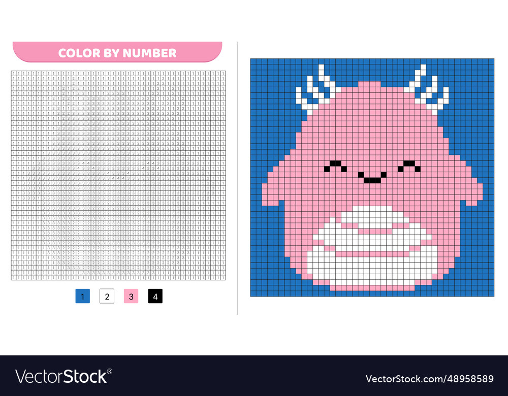 Squishmallow Color by Number - Newt