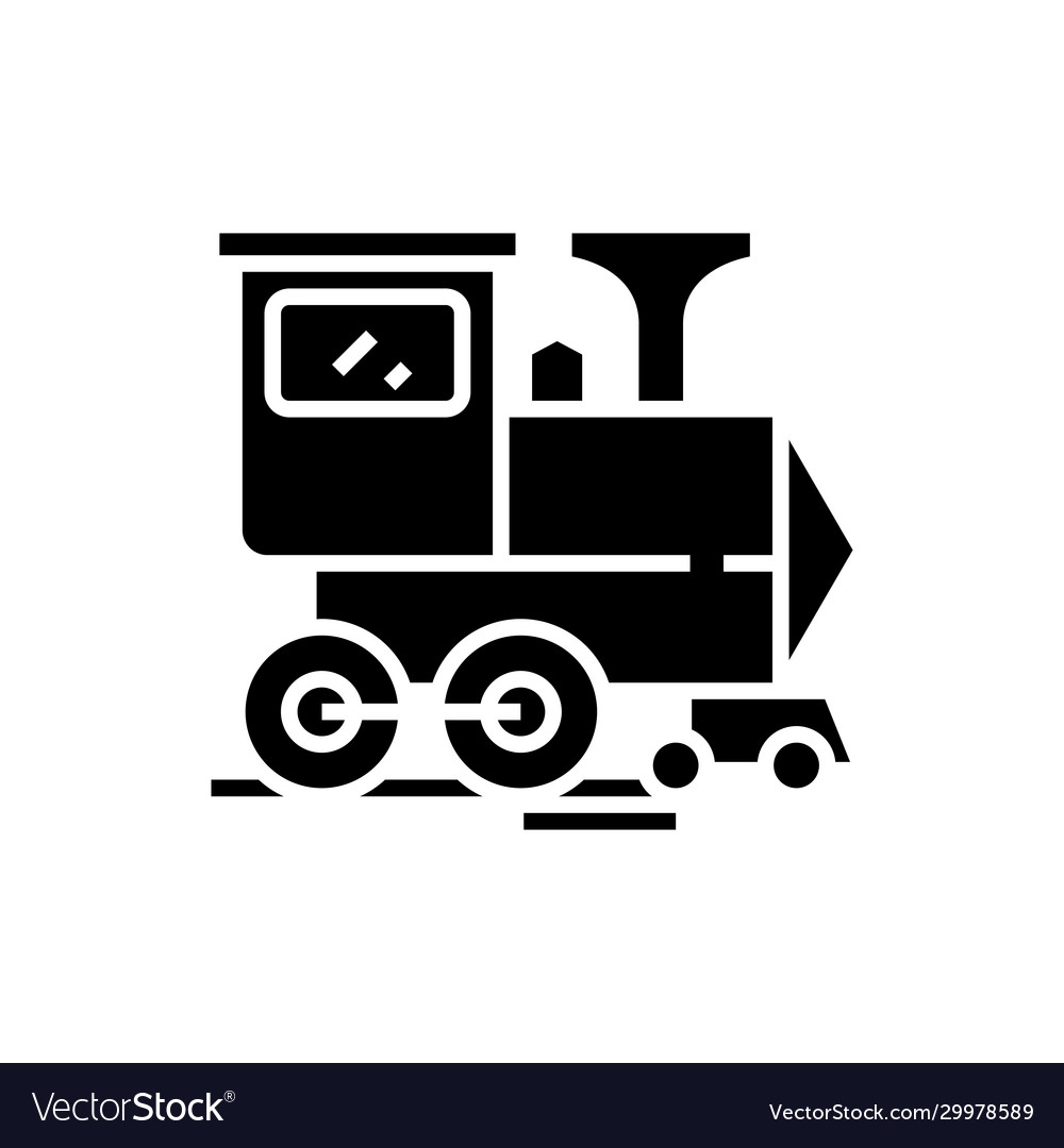 Steam locomotive black icon concept