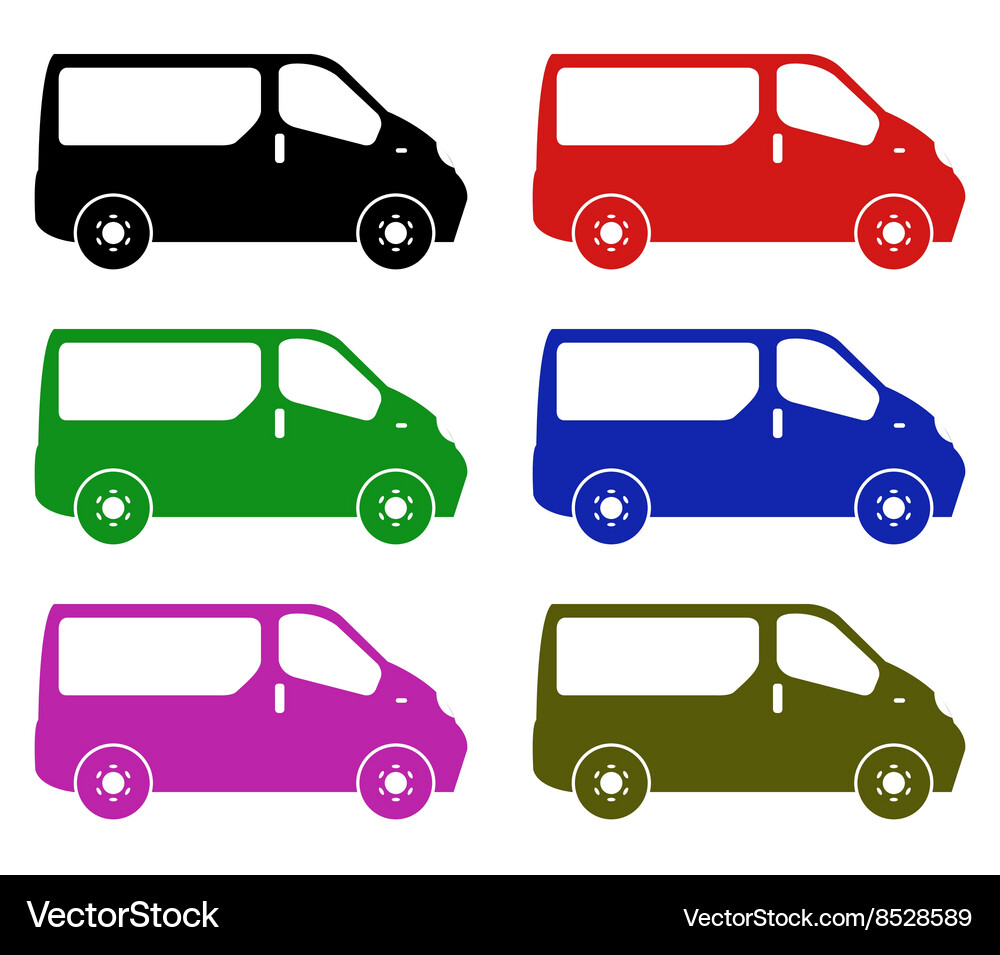Van on white background Royalty Free Vector Image
