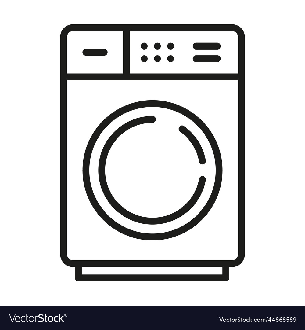 Washing machine line icon laundry concept outline Vector Image Washing machine line icon laundry concept outline