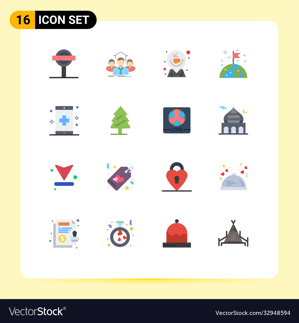 16 universal flat colors set for web and mobile